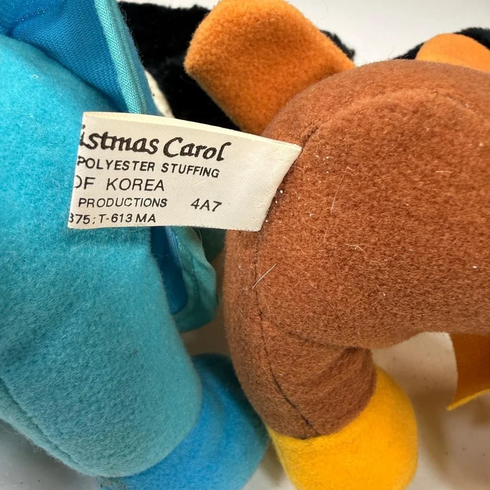 1983 Vintage Disney Mickey & Minnie Mouse Christmas Carol Plush Set Korea Rare